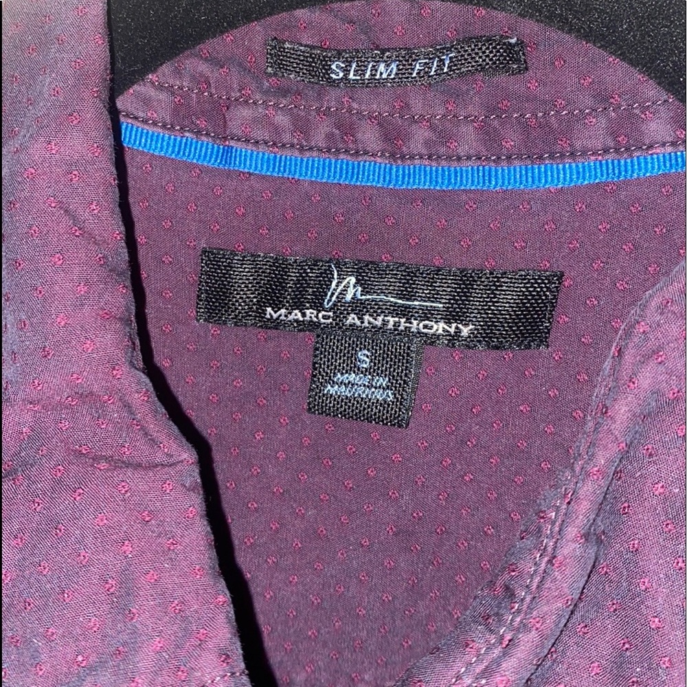 size small, slim fit, March Anthony short sleeved button up.